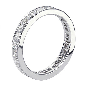 1.80 CT Princess Cut Diamond Eternity Wedding Band in 14k White Gold